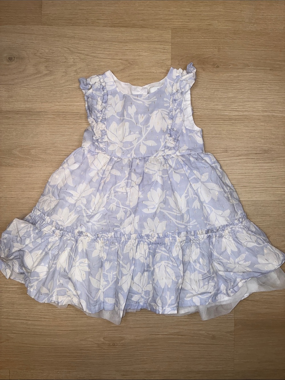 JASON WU Light Blue Floral Ruffle Kids Dress